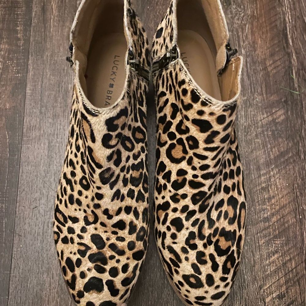 Lucky Brand Leopard Print Ankle Boots
